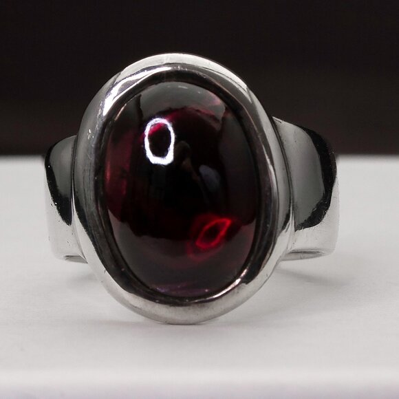 Vintage Natural Red Stone (Garnet?) Sterling Silver Ring, Size 6.25 Stamped 925 - Picture 7 of 11